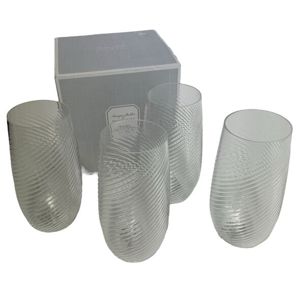 Monique Lhuillier Pottery Barn Campania Outdoor Tumblers Clear Set Of 4 - Picture 1 of 9